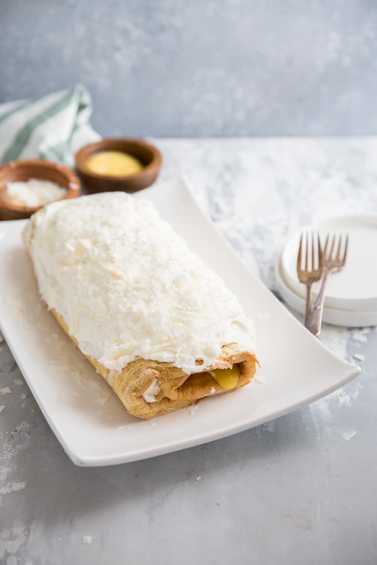 whole coconut cake roll