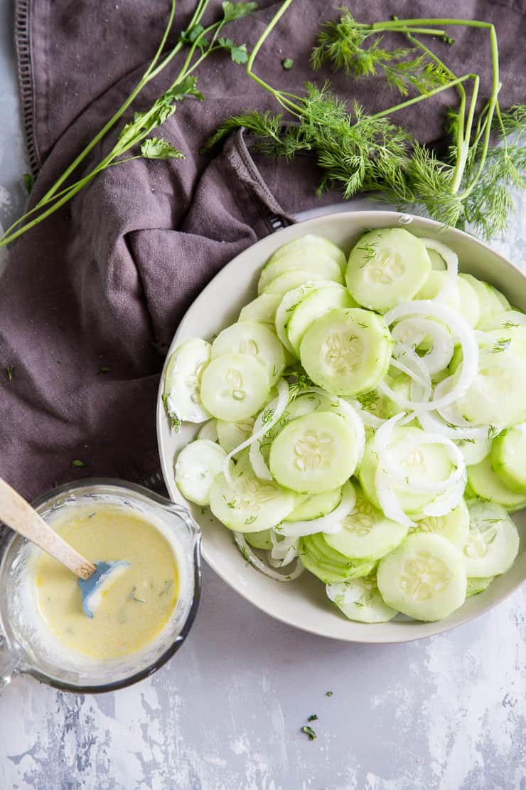 cucumber salad dressing on the side