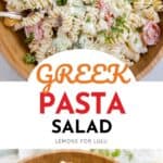 Greek pasta salad title image