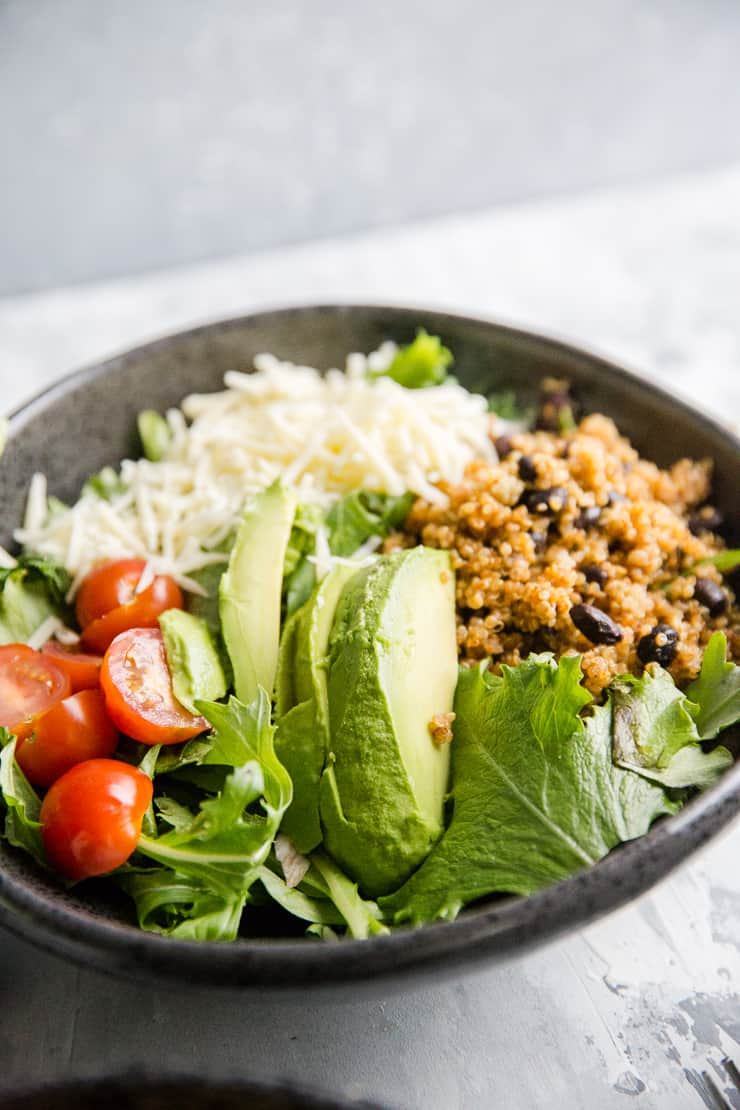 quinoa bowl with avocados