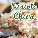 white cheddar pimento cheese recipe title image