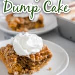 pumpkin dump cake recipe image with title