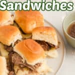 French dip sandwiches with shredded beef