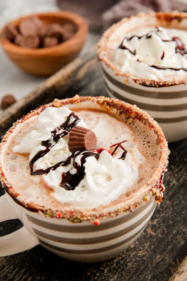hot chocolate in a cream mug