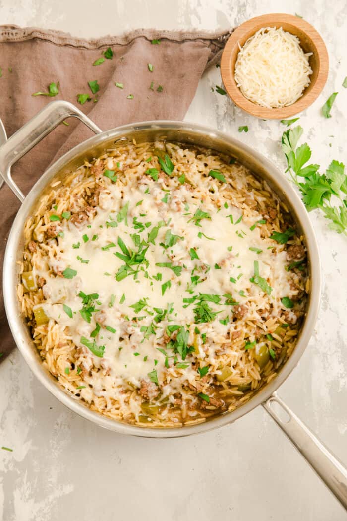 whole philly cheesesteak skillet dinner