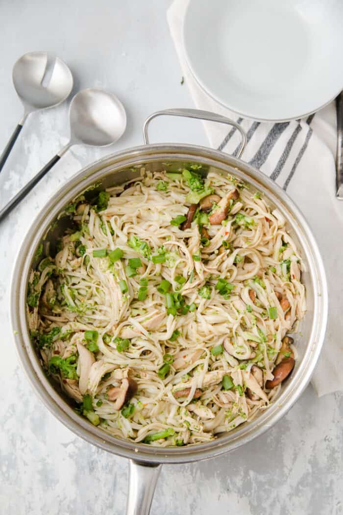 chicken chow mein with broccoli