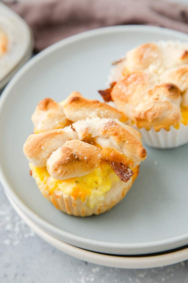 monkey bread muffins two on a plate