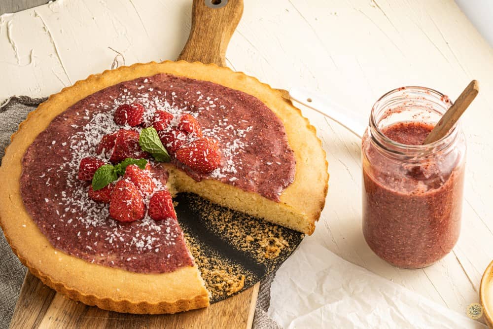 Strawberry almond flour cake