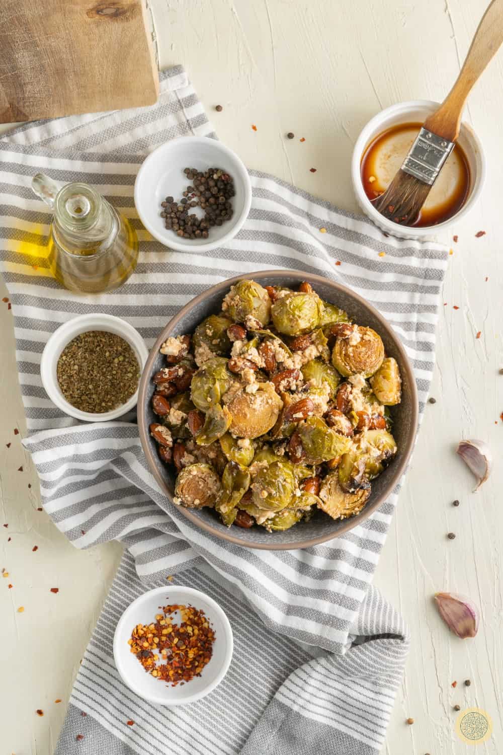 How to Make Roasted Brussel Sprouts with Almonds and Feta: