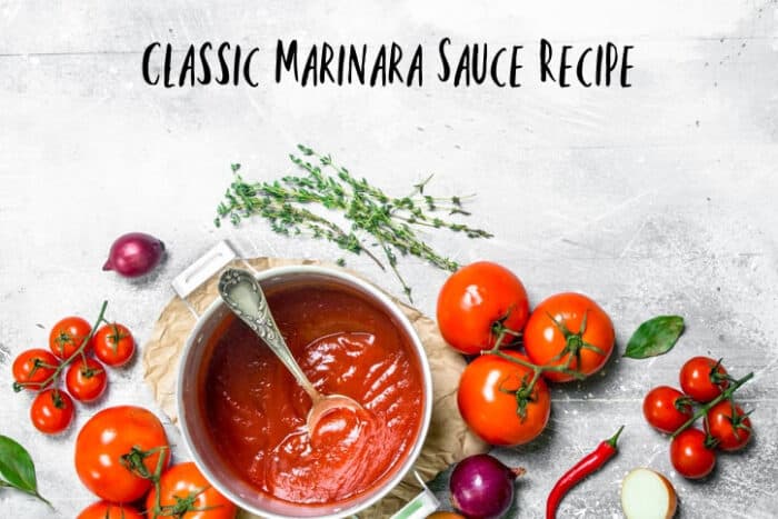 Classic marinara sauce for all pasta dishes - ingredients
