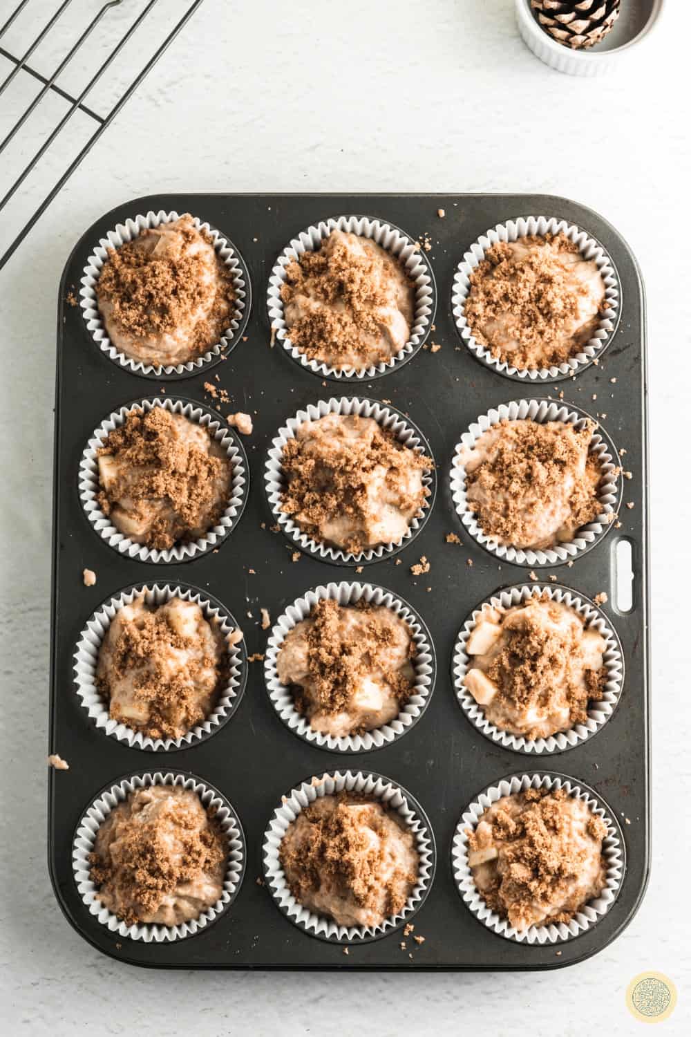 Divide the batter between 12 muffin cups