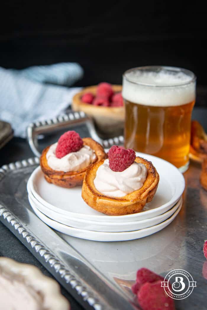 Miniature Dutch Baby Oven Beer Pancakes with Nutella Whipped Cream