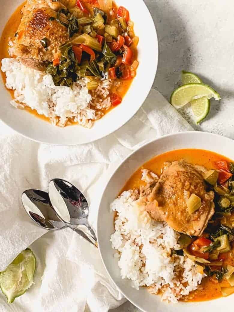 One-Pot Coconut Curry Braised Chicken Thighs