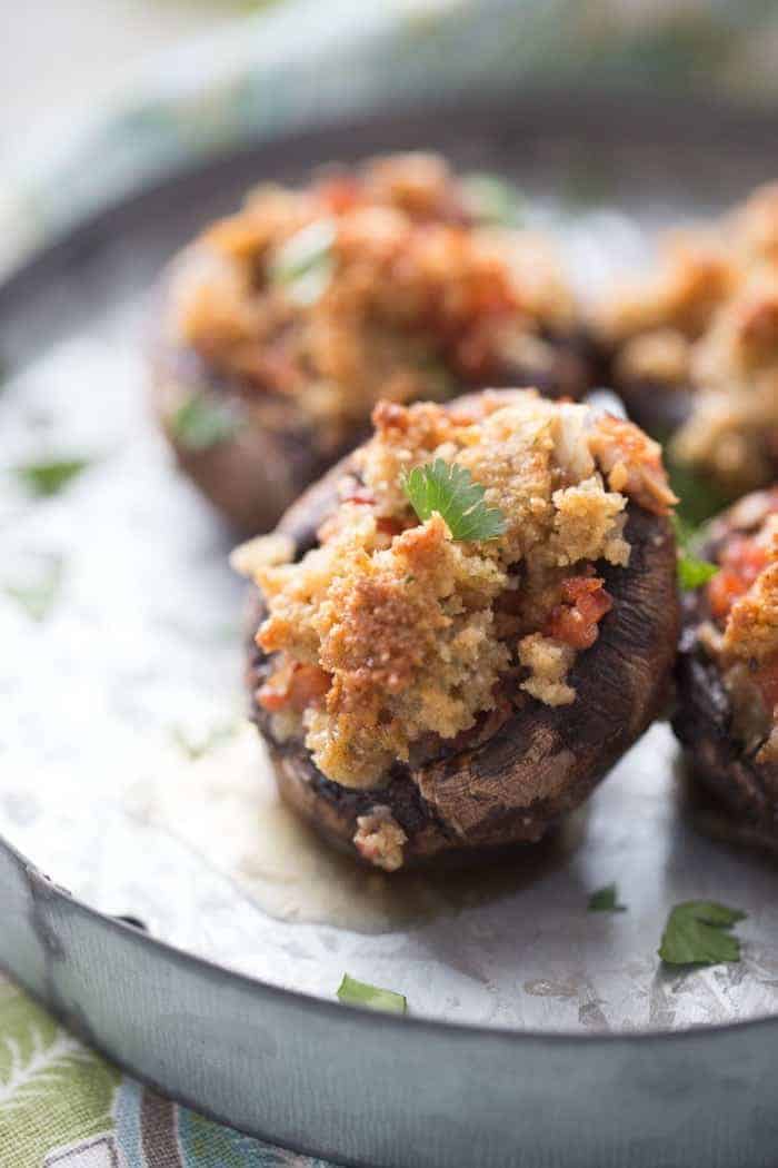 Stuffed Andouille Mushrooms