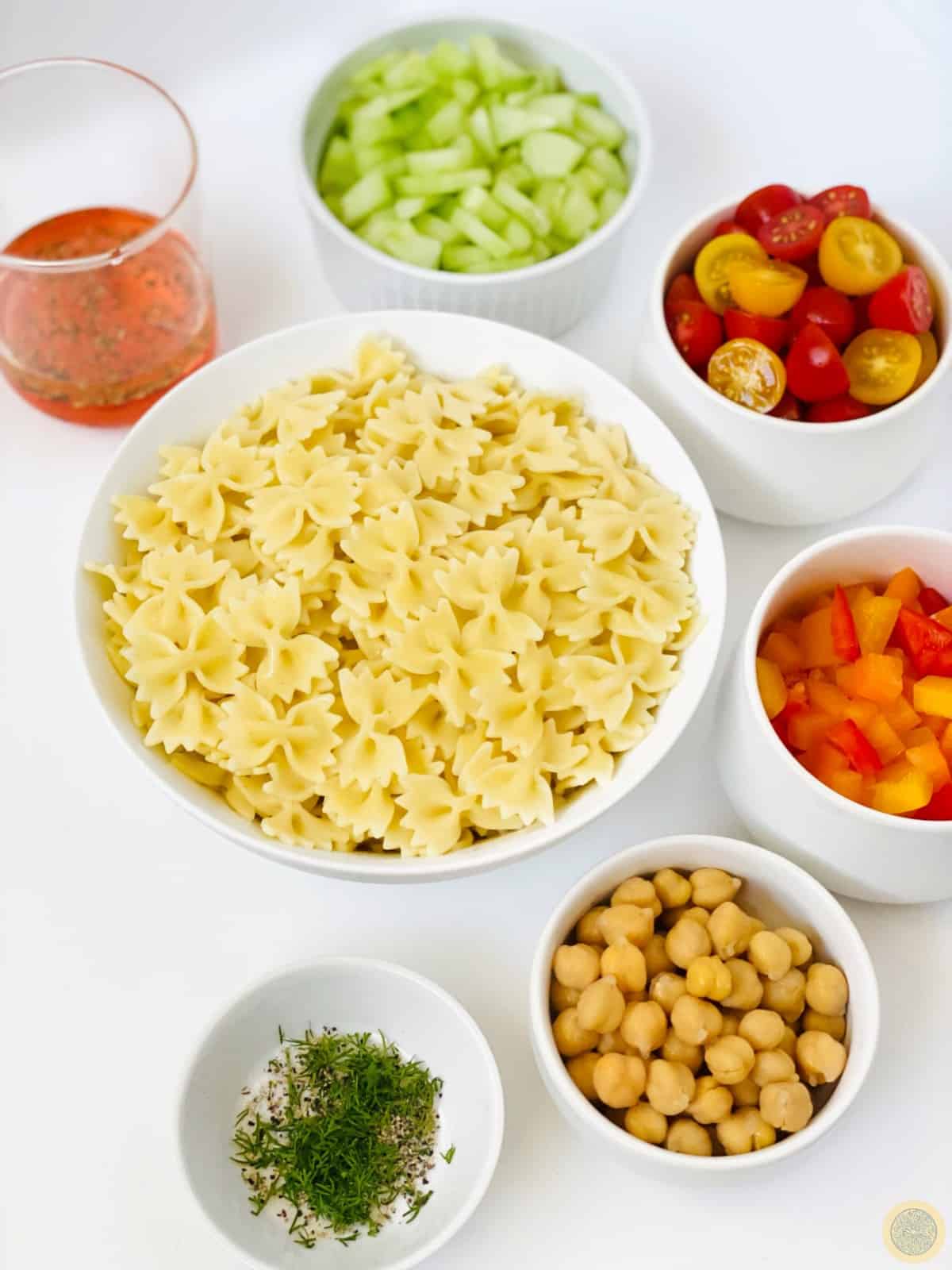 Ingredients you'll need for Bow Tie Pasta Salad: