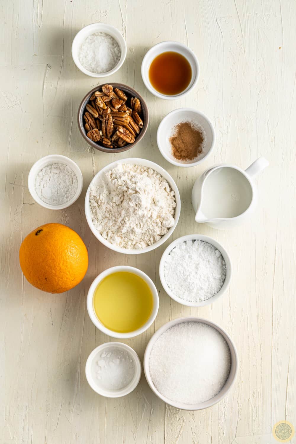 orange Bundt Cake ingredients