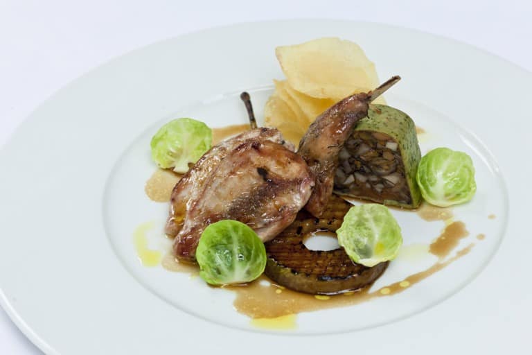 Partridge with Pears and Christmas Stuffing