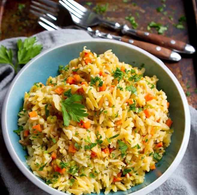Brown Rice Pilaf with Orzo