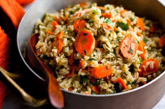 Carrot and Parsley Rice Pilaf