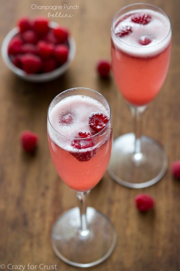 Champagne Punch Bellini new year's eve menu