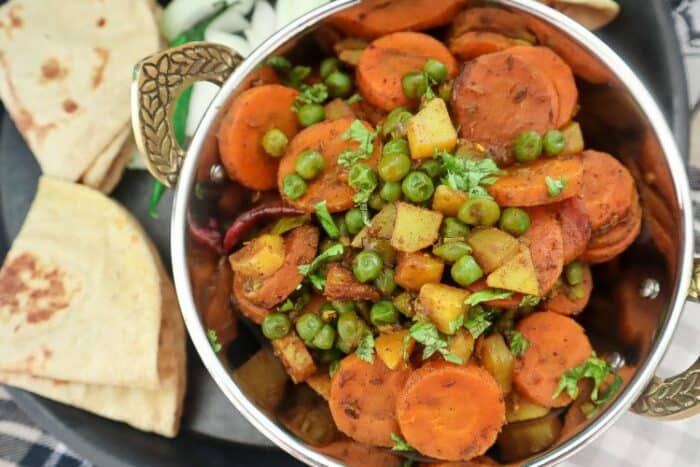 Aloo Gajar Matar (Potatoes, Carrots, Green Peas)