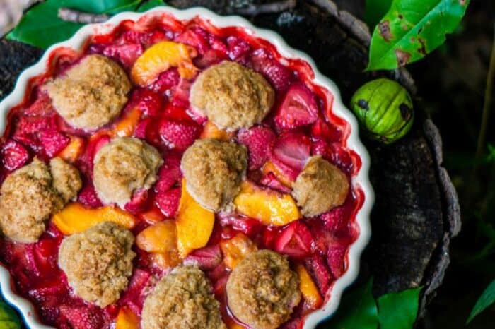 Paleo Strawberry Peach Cobbler