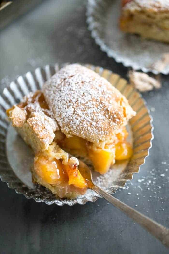 Peach Cobbler Bars With Schnapps