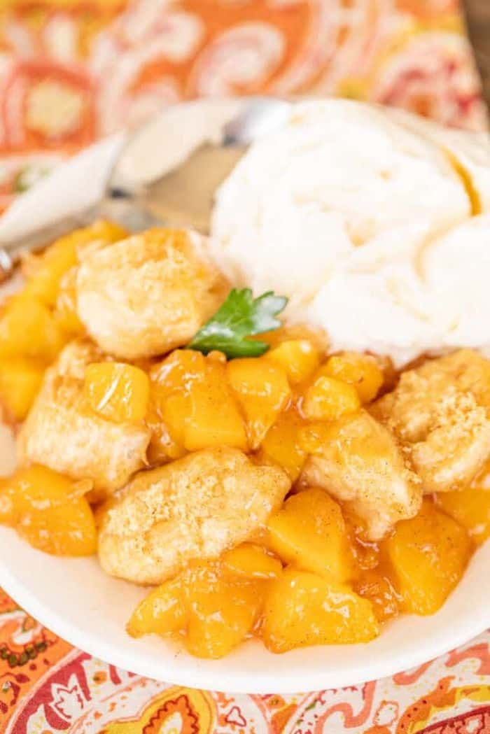 Peach Cobbler Made With Pillsbury Biscuits