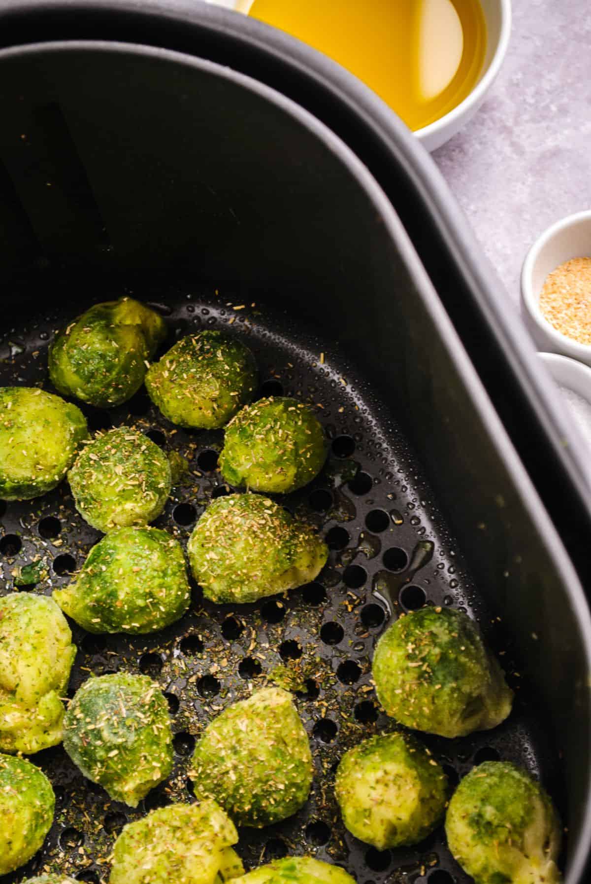Air Fryer frozen Brussel sprouts step 2.1