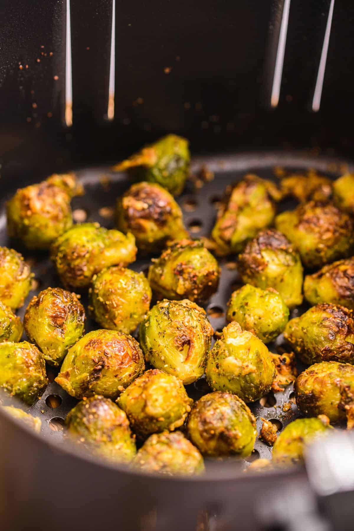 Air Fryer frozen Brussel sprouts step 3