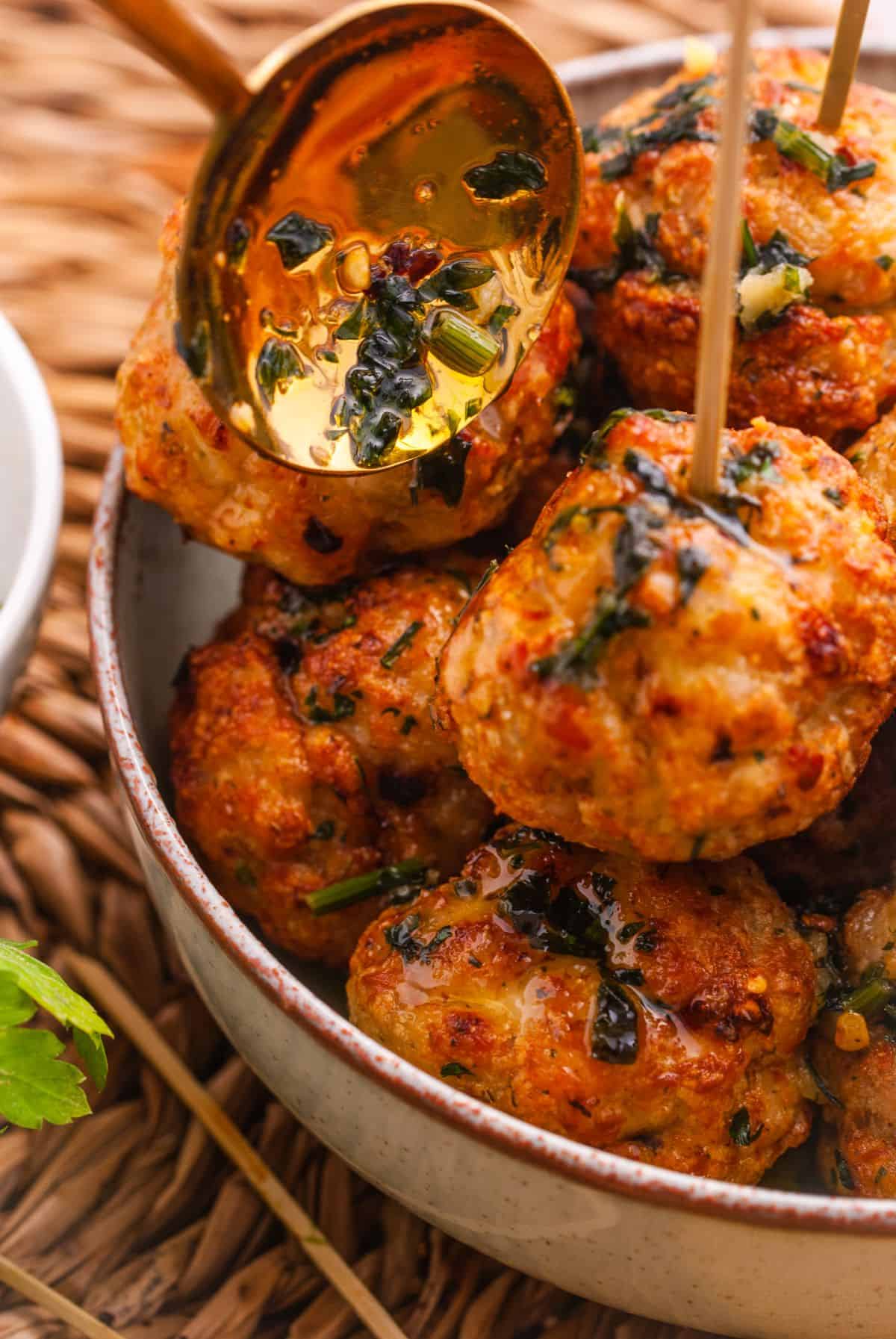 Air fryer chicken meatballs step 19