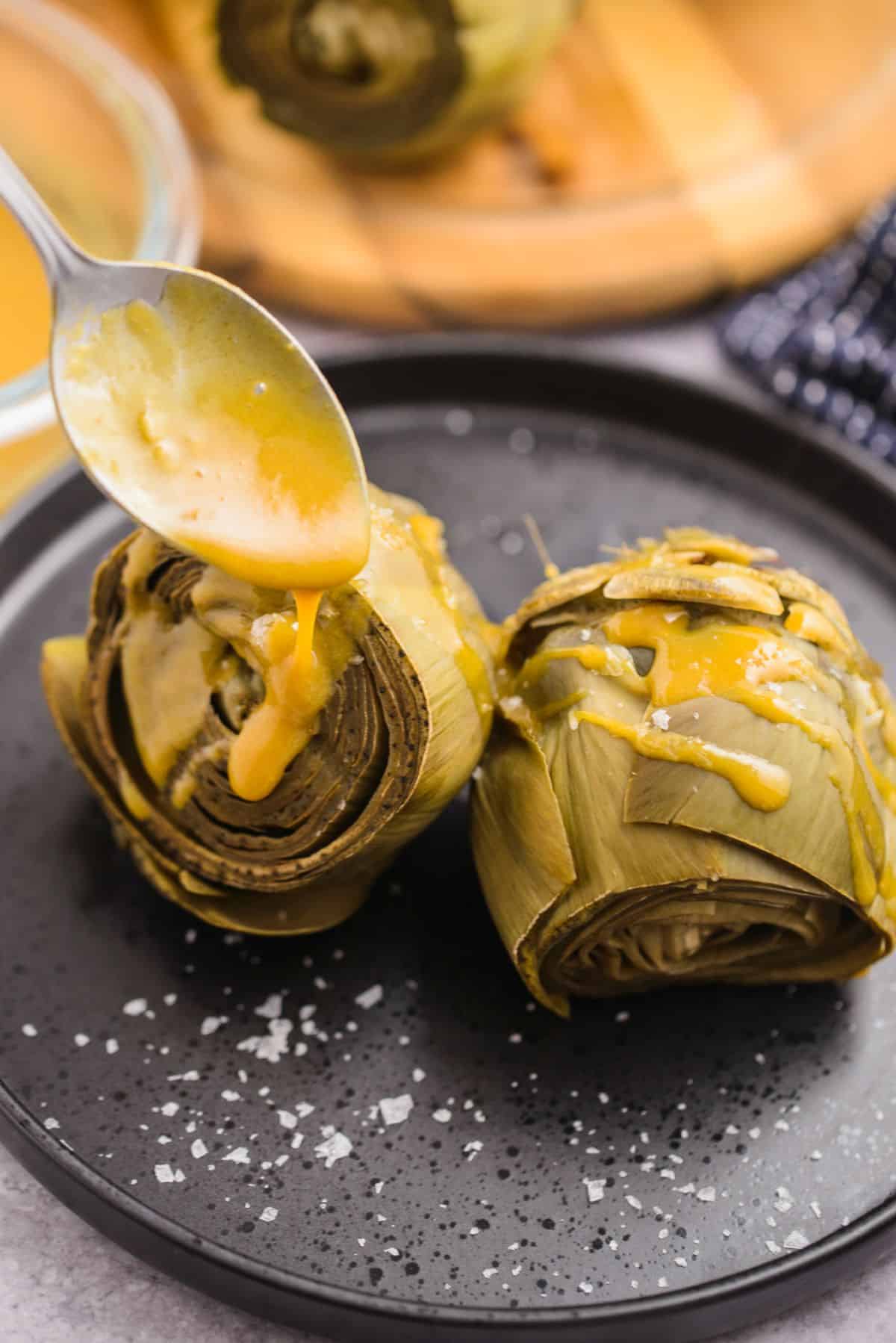 Instant pot artichokes step 18