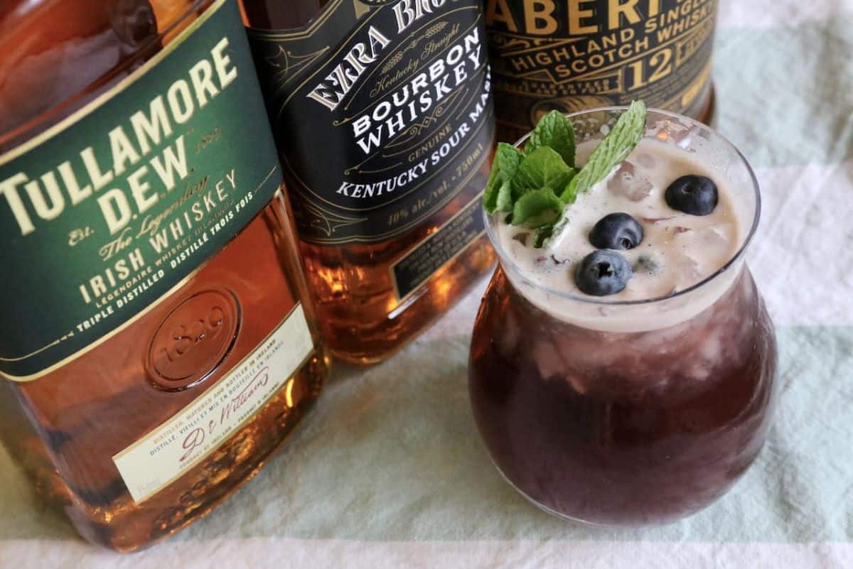 Fresh Blueberry Buck Whiskey Cocktail
