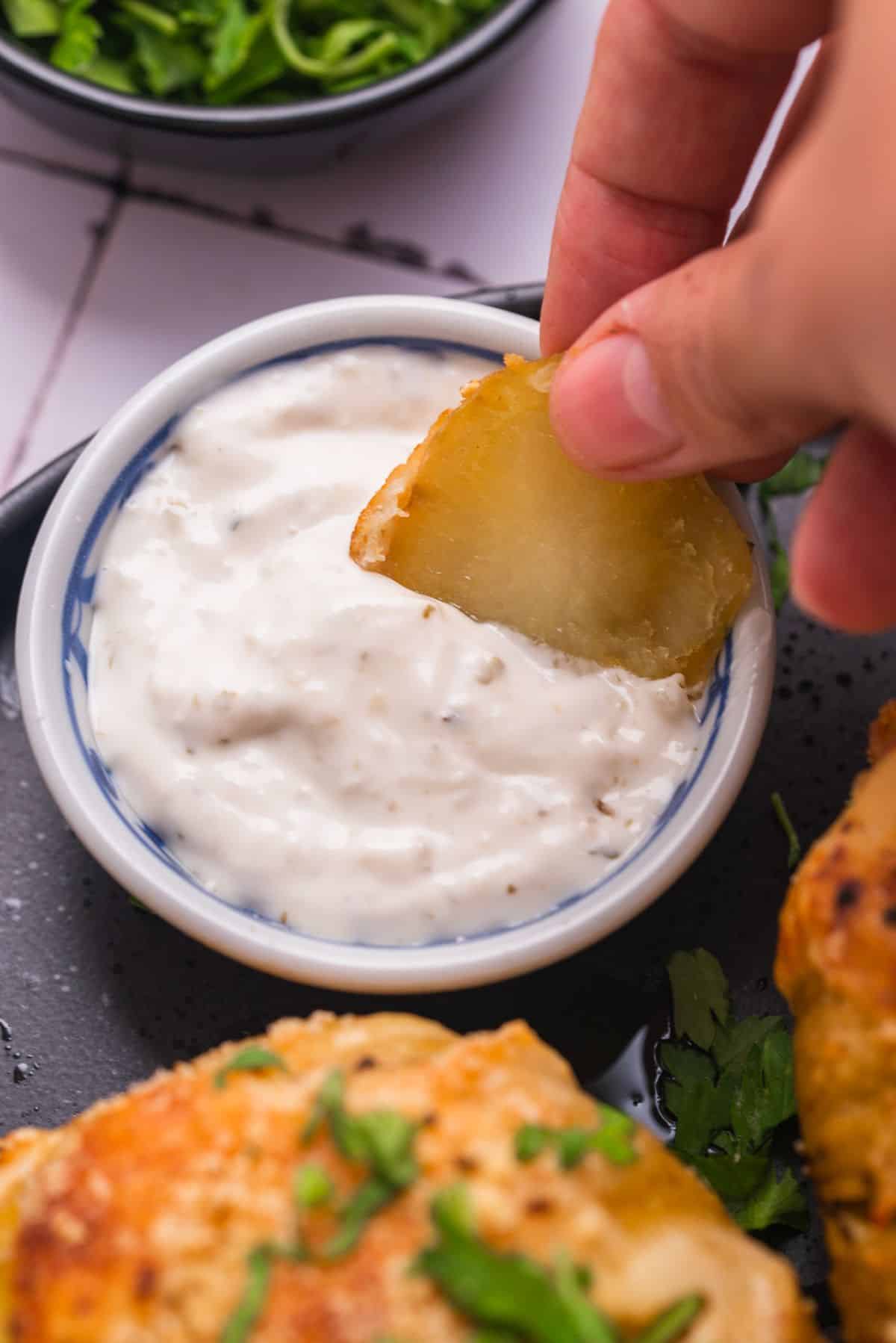 dipping potato slice 