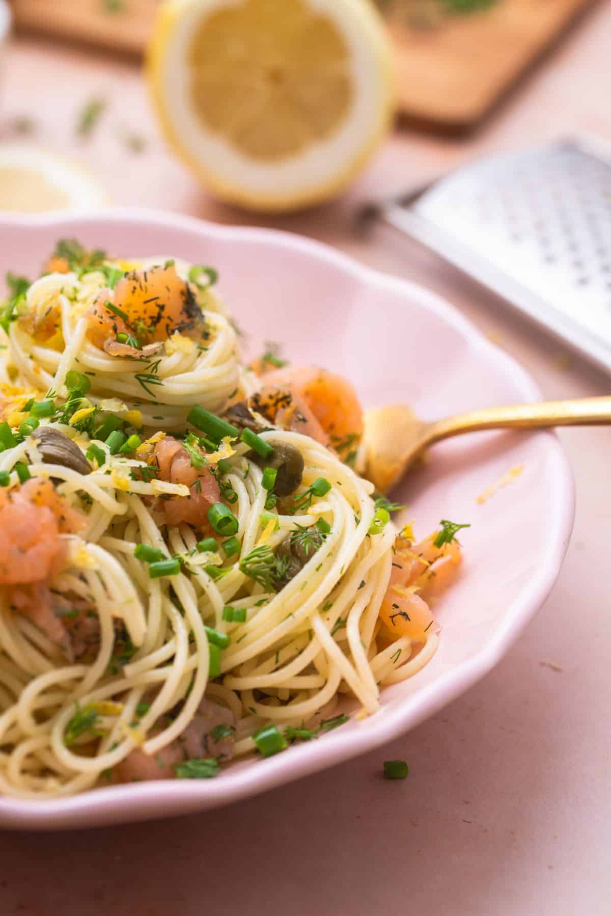 Salmon pasta 9