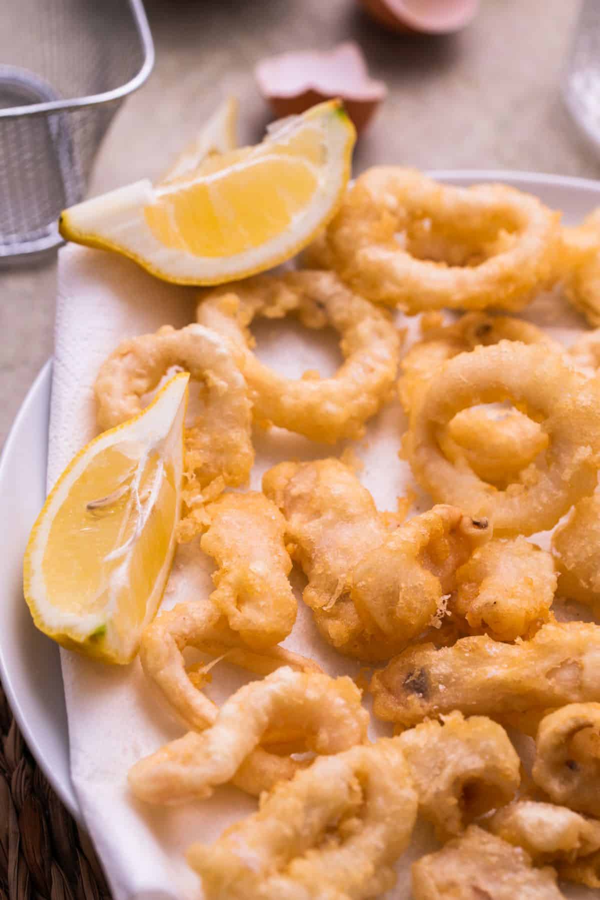 Calamari tempura step 12