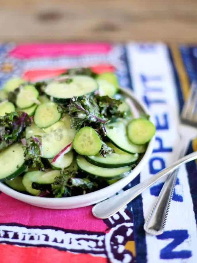 Creamy Kale and Cucumber Salad