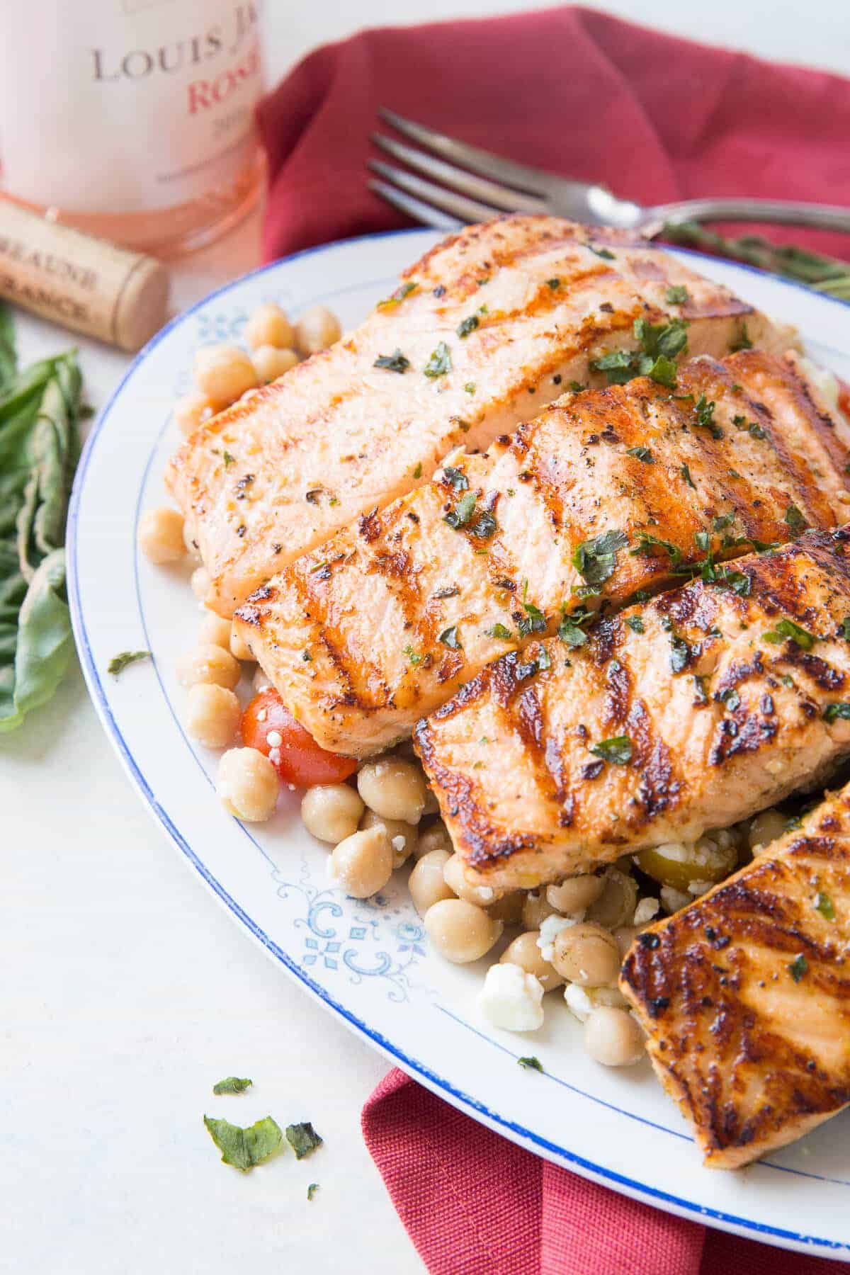 Grilled Salmon with Chickpea Salsa