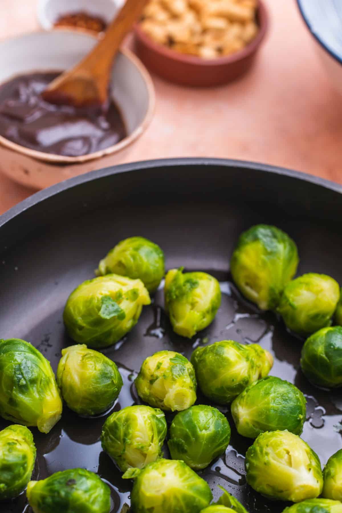 Kung pao brussel sprouts step 4
