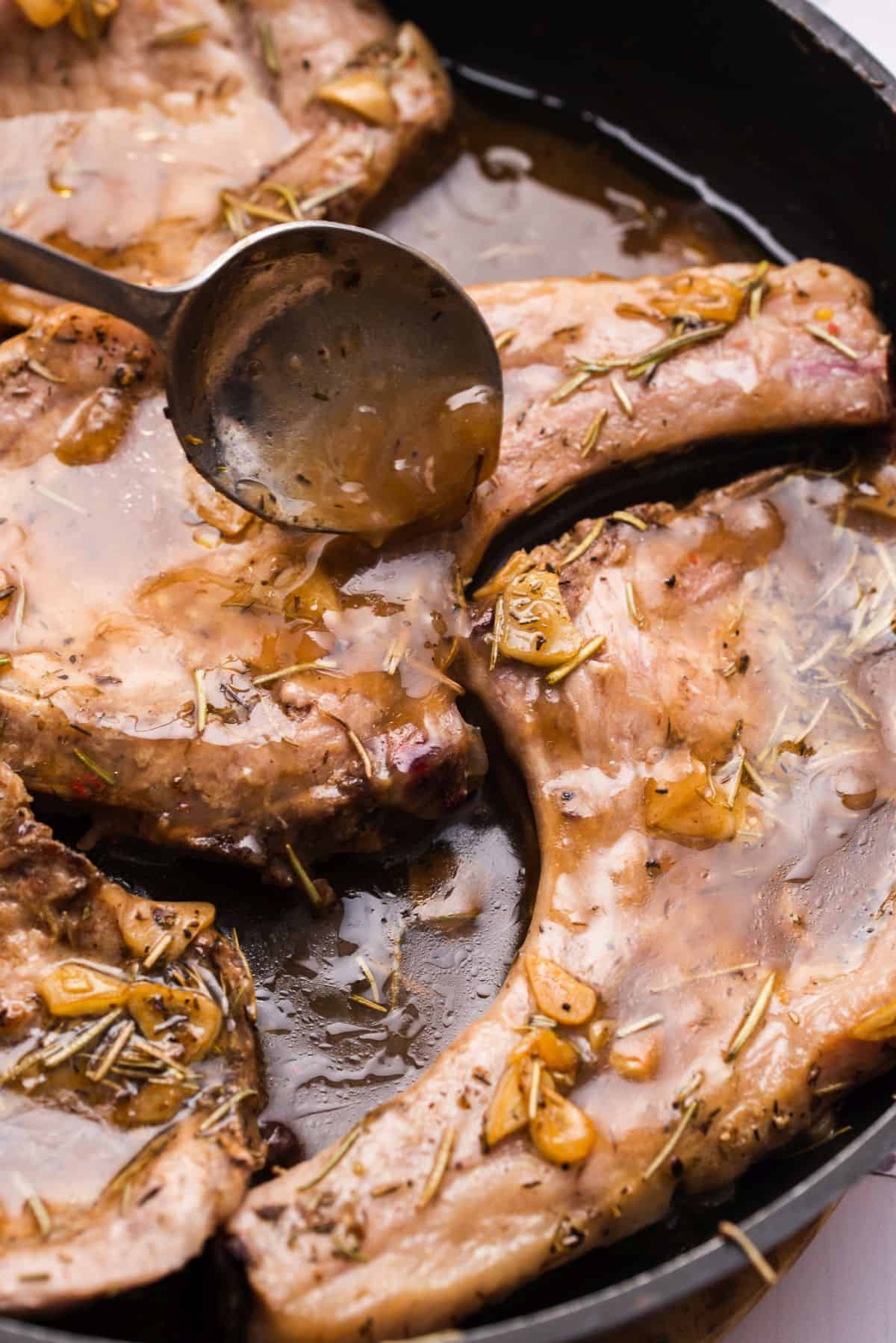 Pork chops with pan sauce step 7