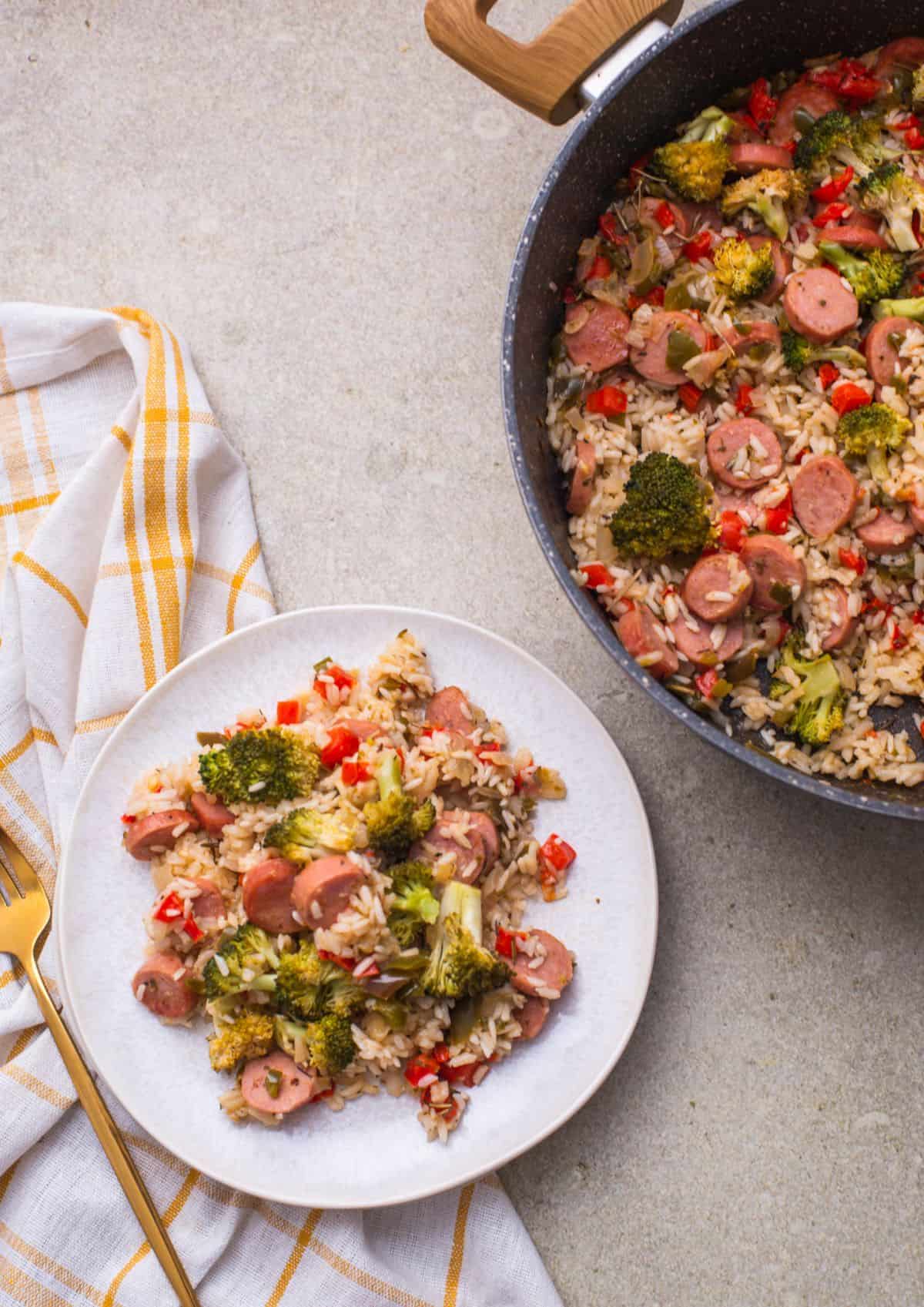 Sausage and rice skillet 5