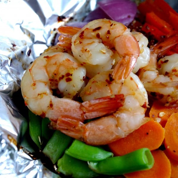 Sweet Chili Shrimp and Quinoa Grill Packets
