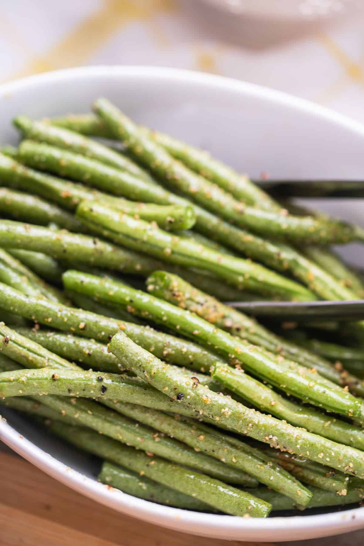 Air fryer green beans step 4