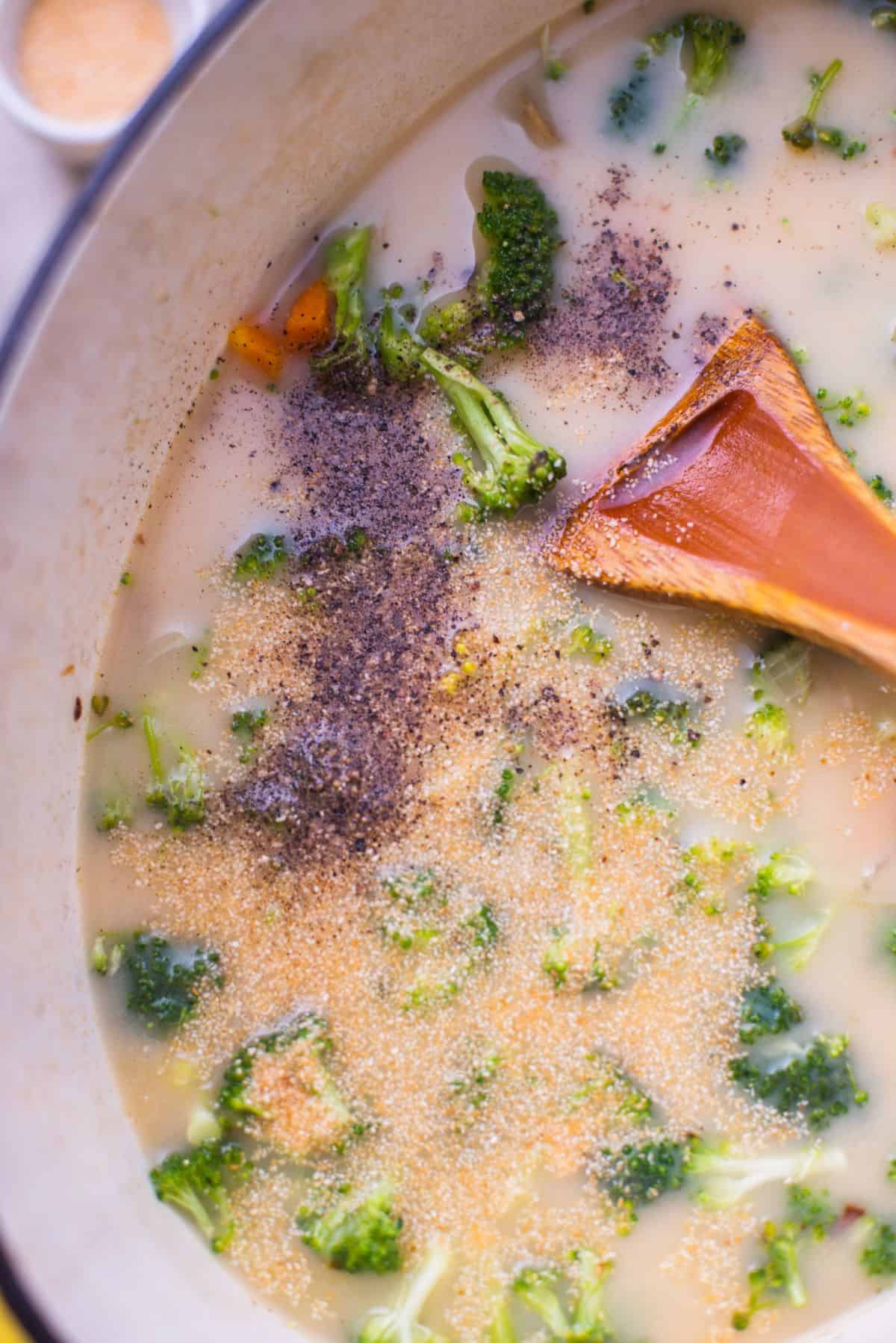 Broccoli cheddar soup step 7