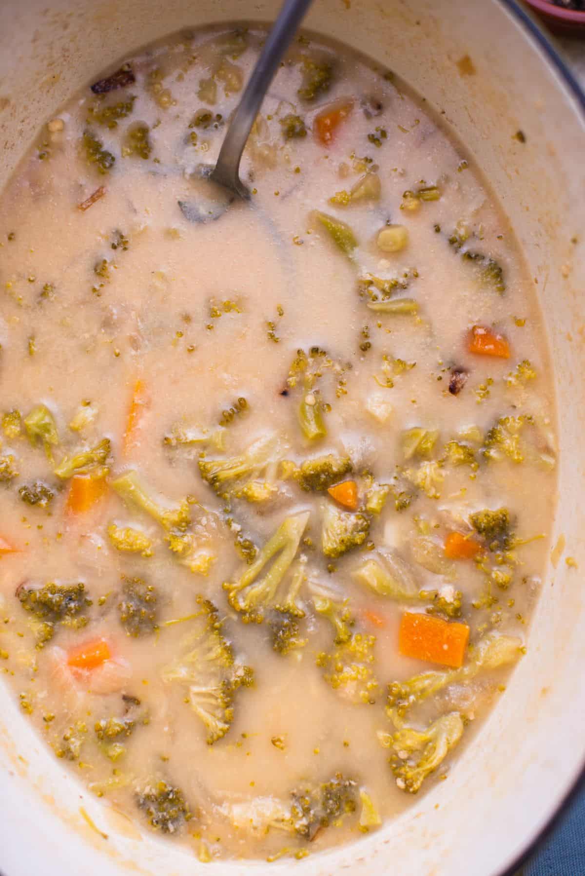 Broccoli cheddar soup step 9