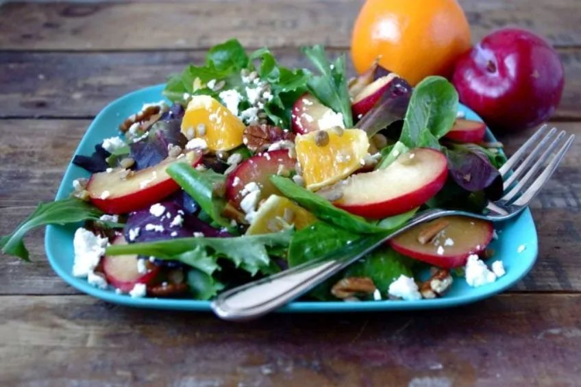 Plumcot, Orange, and Lentil Salad